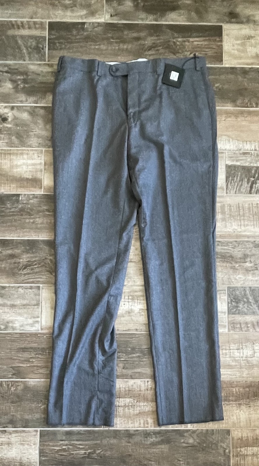 $375 Nwt Saks Fifth Avenue Gray 100% Wool Flannel Flat Front Trousers Pants 40 R